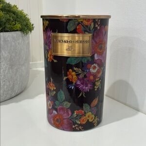 MacKenzie-Childs Black Flower Market Utensil Holder or Vase